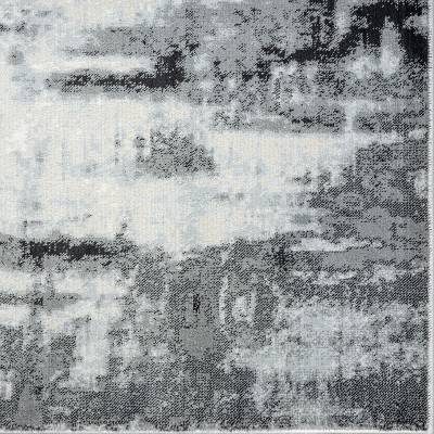 Anthracite Abstract 8' x 10' Synthetic Area Rug
