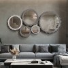 SEVOBAL Wall Mirror Hanging Gear Design Vintage Round Mirrors Wall HD Reflection Large Mirror Big Mirror Bedroom Entryway, Gray, 33.86"*33.86"*2.95" - 4 of 4