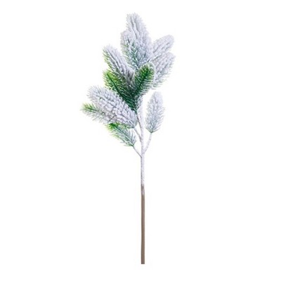 Allstate Floral 28" Frosted Green Snow Pine Artificial Christmas Floral Spray