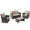 Sonkuki 4-Piece Patio Conversation Set with Coffee Table, - 2 of 4