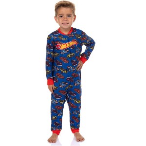 Hot Wheels Pajamas Toddler Boys' Cars Galore Soft Fleece Footless Sleeper PJ - 1 of 4