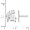 Black Bow Jewelry 14k White Gold Michigan State Spartans NCAA Post Earrings - 2 of 3