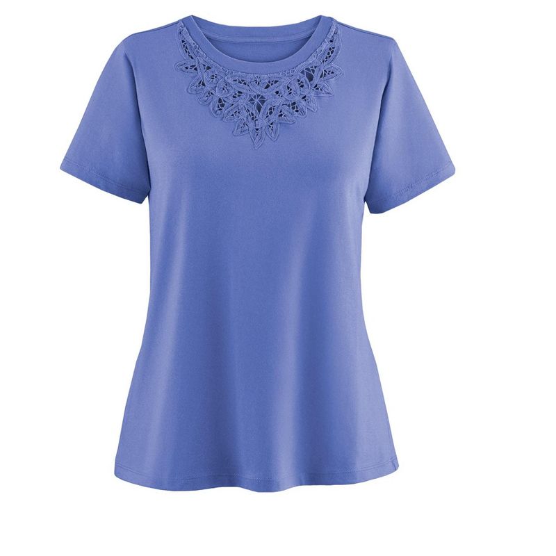 Collections Etc Beautiful Lace  Trim Tee, 4 of 6