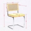 COWLOWN Set of 2 Mid-Century Modern Cantilever Dining Chairs, Velvet Upholstery with Rattan Back - 2 of 4