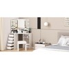 Adult Dressing Table, Wooden Makeup Vanity Desk, Corner Dressing Table with Mirror, Light, Drawers, Shelves, for Bedroom, Living Room - 2 of 4