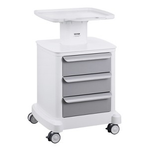 VEVOR 4 Tiers Lab Carts, Lab Utility Cart with 3 Drawers & 1 Top Tray, Mobile Medical Cart with ABS Material, Lab Rolling Cart - 1 of 4