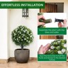 Artificial Topiary Ball Trees with Metal Stakes, UV-Resistant PE Fake Plants with Begonia Flowers for Indoor Outdoor Decor - 4 of 4