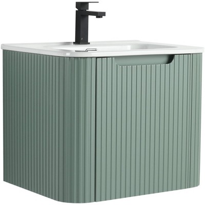 Caskvalley Modern Bathroom Vanity with Straight Fluted Design - Sink Included