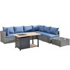 Ovios Venice 8pc Wicker Outdoor Patio Furniture Set Conversation Sofa with a Storage Fire Pit and Cushions - 2 of 4
