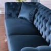 Standard Velvet Tufted Scroll-Arm Chesterfield Stanford Loveseat with Plush Multi-Density Foam Cushions, Premium Craftsmanship and Green Color - 4 of 4