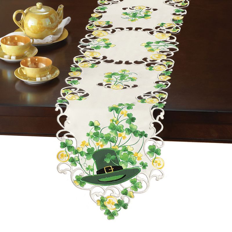 Collections Etc St. Patrick's Day Table Linens with Shamrocks & Leprechaun Hats, 1 of 3