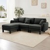 Boucle Fabric Convertible L-Shaped Sectional Sofas with Shell-Shaped Armrests & Removable Ottoman, Cylindrical Wrapped Legs - 2 of 4