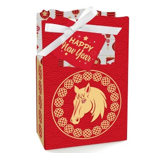 Big Dot of Happiness Lunar New Year - 2026 Year of the Horse Favor Boxes - Set of 12 - 1 of 4