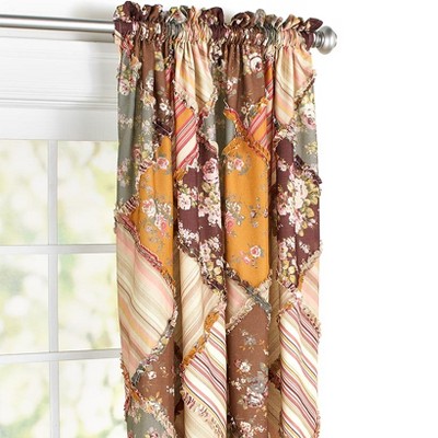 The Lakeside Collection Harvest Ragged Decorative Window Panel - Patchwork Accent