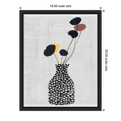 Modern Black Vase with Branches Canvas Wall Art, 16 x 20 Inches