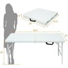 Folding Table 4FT, Heavy Duty Portable Plastic Folding Table with Handle, Anti-Slip Feet, Waterproof, Easy to Clean, Adjustable Height - 2 of 4