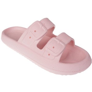 FOAMWALK Women's Flat Slip-On Textured EVA Footbed Slide Sandals - Comfy Slides for Women - 1 of 4