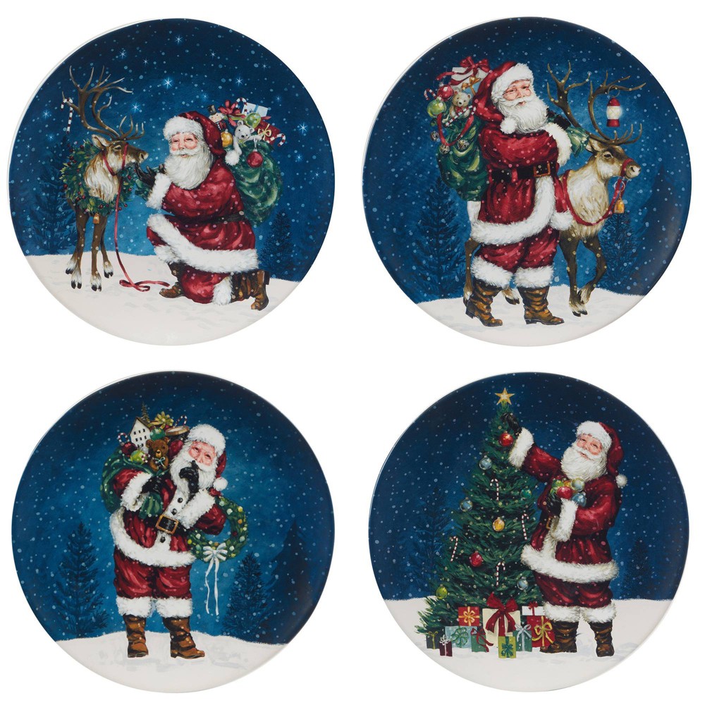 Photos - Plate Certified International Set of 4 Santa's Secret Dinner  