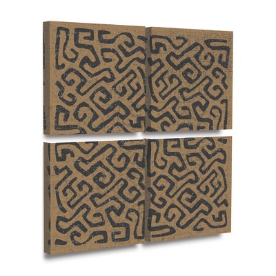 Trademark Fine Art Cheryl Warrick Kuba Play I Brown 4 Piece Panel Set Art