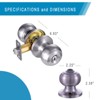 Door Knob with Keyed Lock, Easy Install, Universal Fit for 1-3/8inch–1-3/4inch Doors, Satin Brass, Interior/Exterior Use,Sliver - 3 of 4