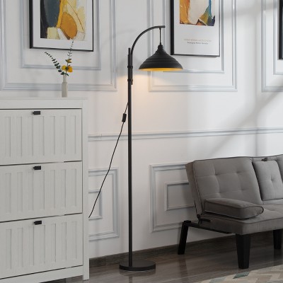 Vynxaria Floor Lamps, 68.3 Inches, Arch - Design, Black Body, for Bedroom & Living Room