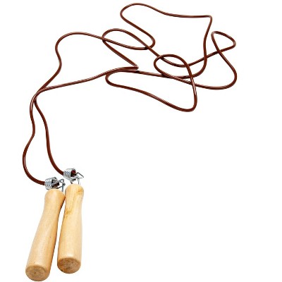 Mind Reader Wood Handle Jump Rope, Brown