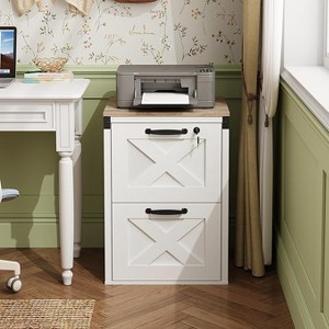GALAXHERO 2-Drawer Locking Wood Farmhouse File Cabinet - Home Office Printer Stand for Letter/A4 Sizes - 1 of 1