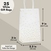 Sparkle and Bash 25 Pack Small Gift Bags with Handles - White Paper Bags with Gold Foil Polka Dots for Birthday, Wedding (5.5x3x9 In) - 4 of 4