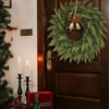 24 inch Real Cedar Wreath Artificial Faux Green Pine Needles Wreath for Front Door Wall Home Outdoor Xmas Decor - 3 of 4