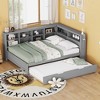 Full Size DayBed with Twin Trundle, Storage Shelf and USB Charging Ports - 2 of 4