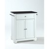 HomeStock  Alexandria Granite Top Small Portable Rolling Kitchen Island Storage Cart, Microwave Stand, White - 2 of 4