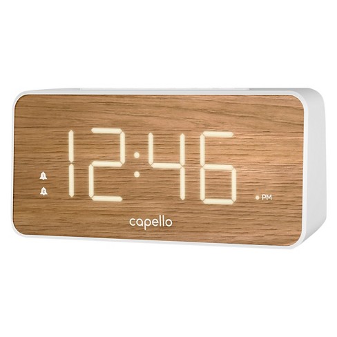 Extra Large Display Digital Alarm Clock White Pine Capello Target