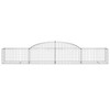 vidaXL Galvanized Iron Arched Gabion Basket, Decorative and Sound-Insulating Garden Barrier with Durable Construction and Wide Application, Silver - 3 of 4