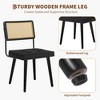 Natural Rattan Dining Chairs Set of 4 - Upholstered Kitchen Chairs, Tall Cane Backrest, Strong Wood Legs, Ideal for Dining Room, Kitchen, Restaurant - 4 of 4