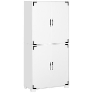 NicBex 63 Inch Tall Kitchen Pantry Storage Cabinet with 4 Doors for Dining Room,Bathroom,Kitchen,White - 1 of 4