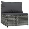 vidaXL Patio Loveseats 2-Pcs Set with Cushions - Gray Poly Rattan, Weather-Resistant, Modular Design, Comfortable Outdoor Seating - 3 of 4