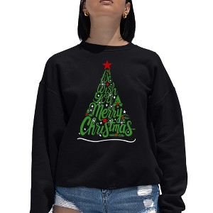 LA Pop Art We Wish You A Merry Christmas - Women's Word Art Crewneck Sweatshirt - 1 of 4