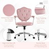 Resenkos Home Office Chair Computer Chair,Cute Office Chair, Desk Chair With Button Tufted Velvet-Feel Fabric, Computer Vanity Chair, Pink - 4 of 4