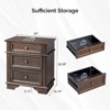 Karl Home 24.02in. W Solid wood 3 drawer nightstand with 2 Usb - 4 of 4