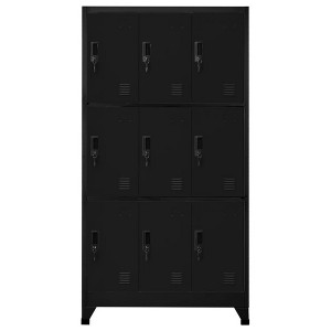 vidaXL Office Locker Cabinet Black 35.4"x17.7"x70.9" Steel, Modern and Sleek, with Ample Storage Enjoy Both Aesthetics and Functionality - 1 of 4