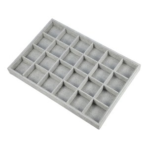 Unique Bargains 24 Grid Jewelry Tray Stackable Tray Showcase for Rings Earrings Necklace Bracelet Pendants 1 Pc - 1 of 4