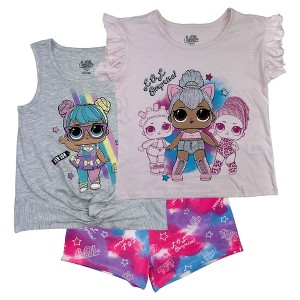 L.O.L. Surprise! Big Girl's 3-Piece T-Shirt, Tank Top and Short Sets - 1 of 4