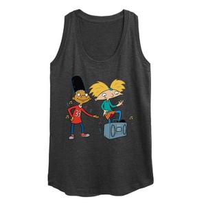 Women's - Hey Arnold! - HA Air Guitar Graphic Racerback Tank - 1 of 4