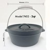 Bayou Classic 7402 2-qt Cast Iron Dutch Oven Features Flanged Camp Lid Stainless Coil Wire Handle Grip Perfect - 3 of 4