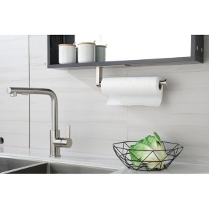 2-Pack 12 Inch Stainless Steel Kitchen Paper Towel Holders, Self-Adhesive or Screw Mount - 1 of 4
