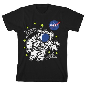 NASA Illustrated Astronaut, Shuttle, and Logo Black Graphic Tee Toddler Boy to Youth Boy - 1 of 1