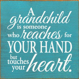 Slickblue Heartfelt Grandchild Wood Sign – Rustic 7x7 Knotty Pine with Hanging Slot or Shelf Display Option - 1 of 3