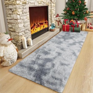 Acekool Ultra Soft Shaggy Rug, Non-Slip Plush Indoor Carpet, Tie-Dye & Solid Colors for Living Room, Bedroom – Multiple Sizes - 1 of 4