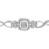 Haus of Brilliance Silver Diamond Cushion Frame Heart-Sides Twist Bolo Tennis Bolo Bracelet - 4 of 4