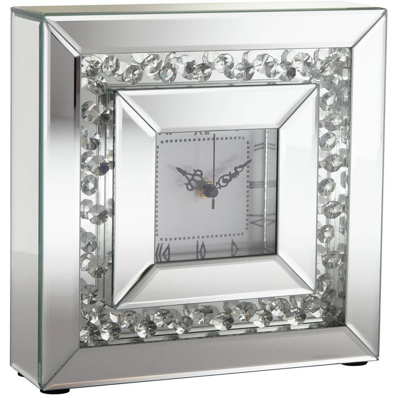 Studio 55D Remington Crystal and Mirror 10 1/4" Square Table Clock, 5 of 7